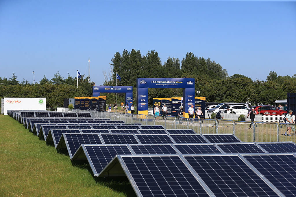 Solar panels at The Open